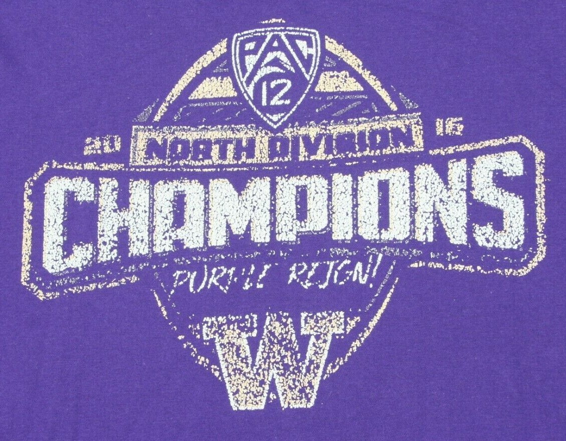 Fanatics UW Tee T-Shirt Top Short Sleeve Cotton XL Crewneck Pac 12 Purple 1165 gallery