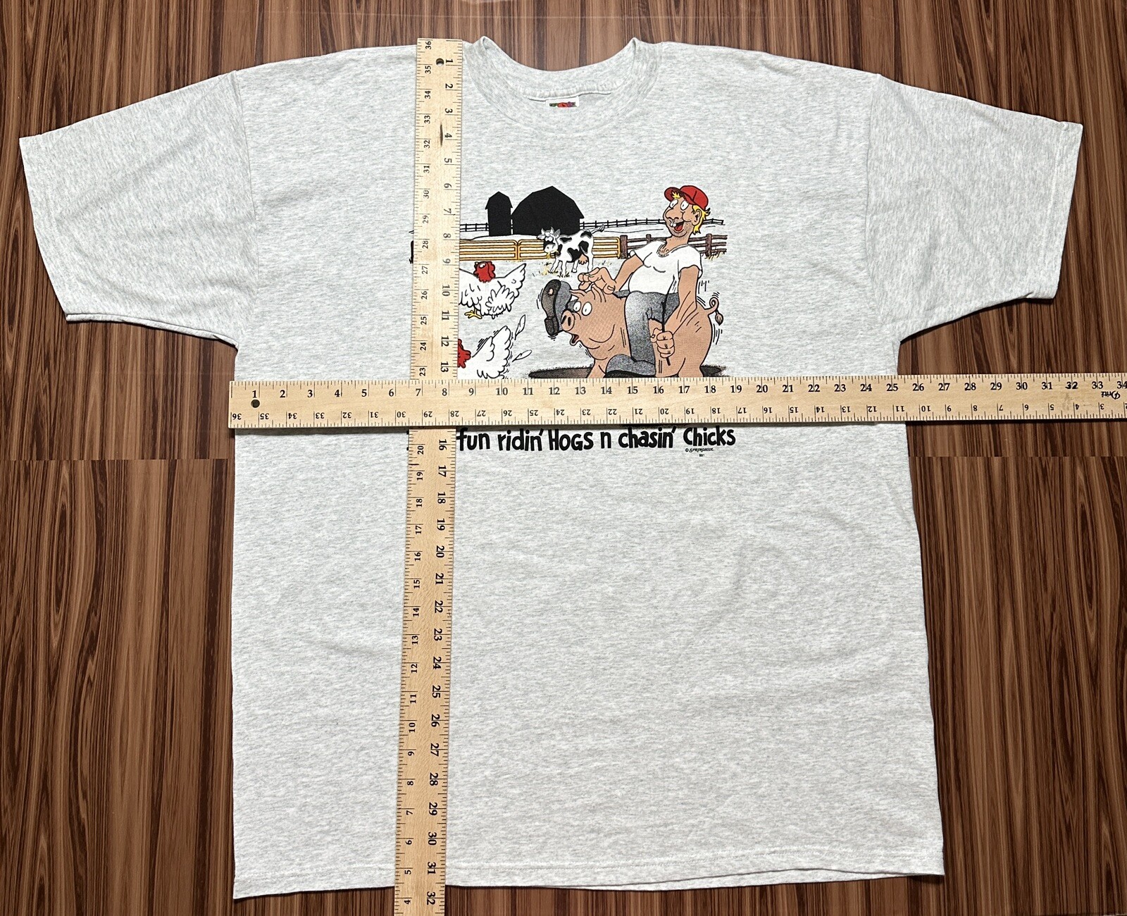 Biker Men's T Shirt 2XL Gray Heathered Riding Hogs Chasing Chicks Motorcycle gallery