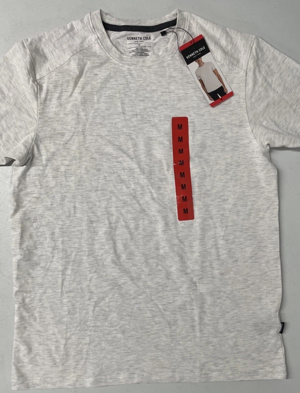 KENNETH COLE Men Organic Cotton Blend Crewneck T-Shirt MEDIUM LIGHT GRAY Stretch