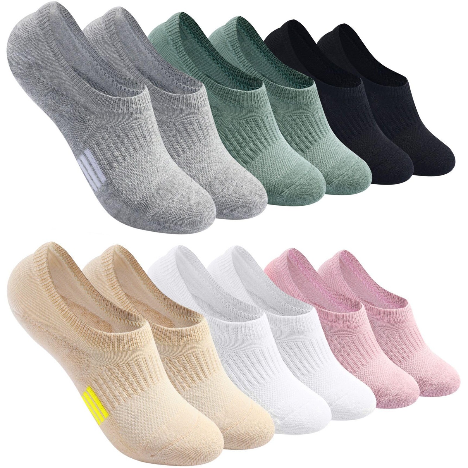 No Show Socks Womens Cushioned Low Cut Athletic Liner Socks for Sneakers Foot... gallery