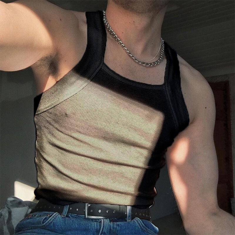 Men 100% Cotton Tagless Ribbed Tank Top A-Shirt Undershirt