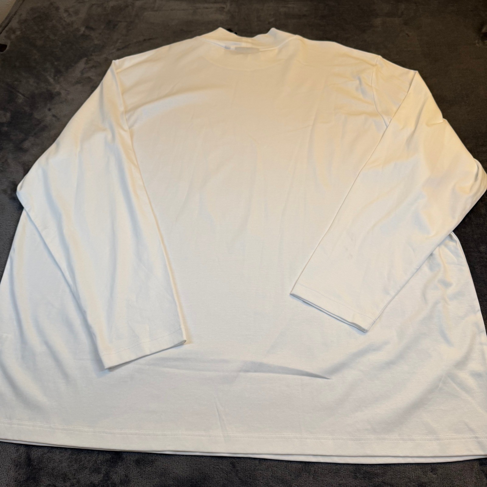 Murano Liquid Luxury Mock Neck Shirt Mens 4XB White Big and Tall Cotton gallery