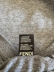 Fendi Mens Gray Studded Monster Eyes Cotton Crew Short Sleeve T Shirt Sz 50