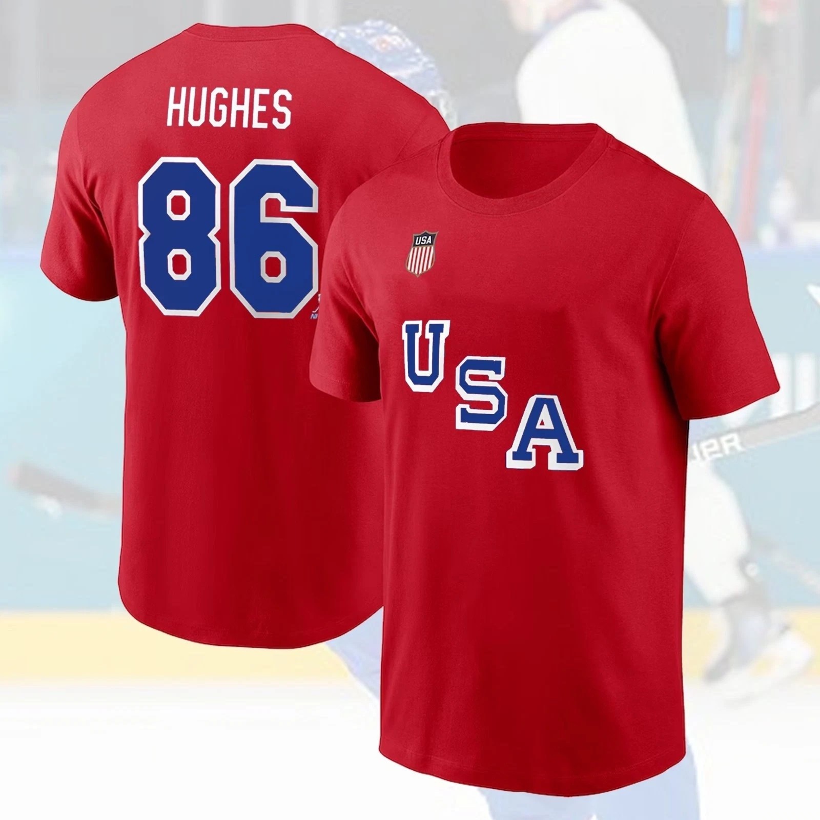 HOT SALE! Jack Hughes #86 USA Hockey Team 2026 Name & Number Fan Gifts gallery