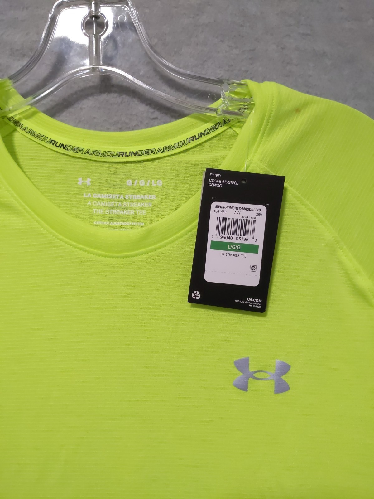 Under Armour Run Men's The Streaker Tee Yellow Fitted T Shirt Size Large UA gallery