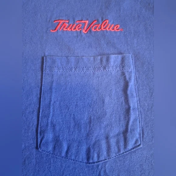 Men’s 100% Cotton True Value Short Sleeve Pocket Tee Pocket T-Shirt BLUE gallery