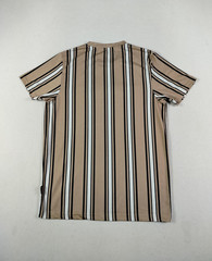 Brooklyn Laundry Shirt Mens Medium Tan Vertical Stripe Tokyo Graphic Crewneck