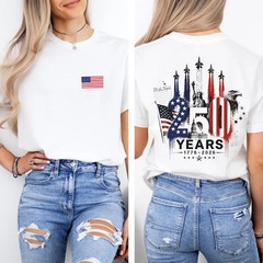 America 250 Fighter Jet Front Back Graphic T Shirt S-5XL