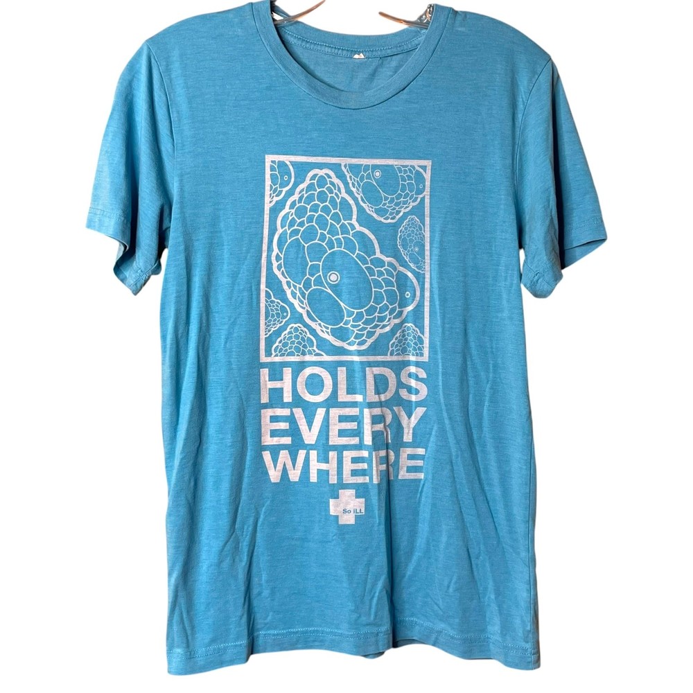 So iLL Holds Everywhere Blue Graphic Tee Shirt Small Climbing Streetwear