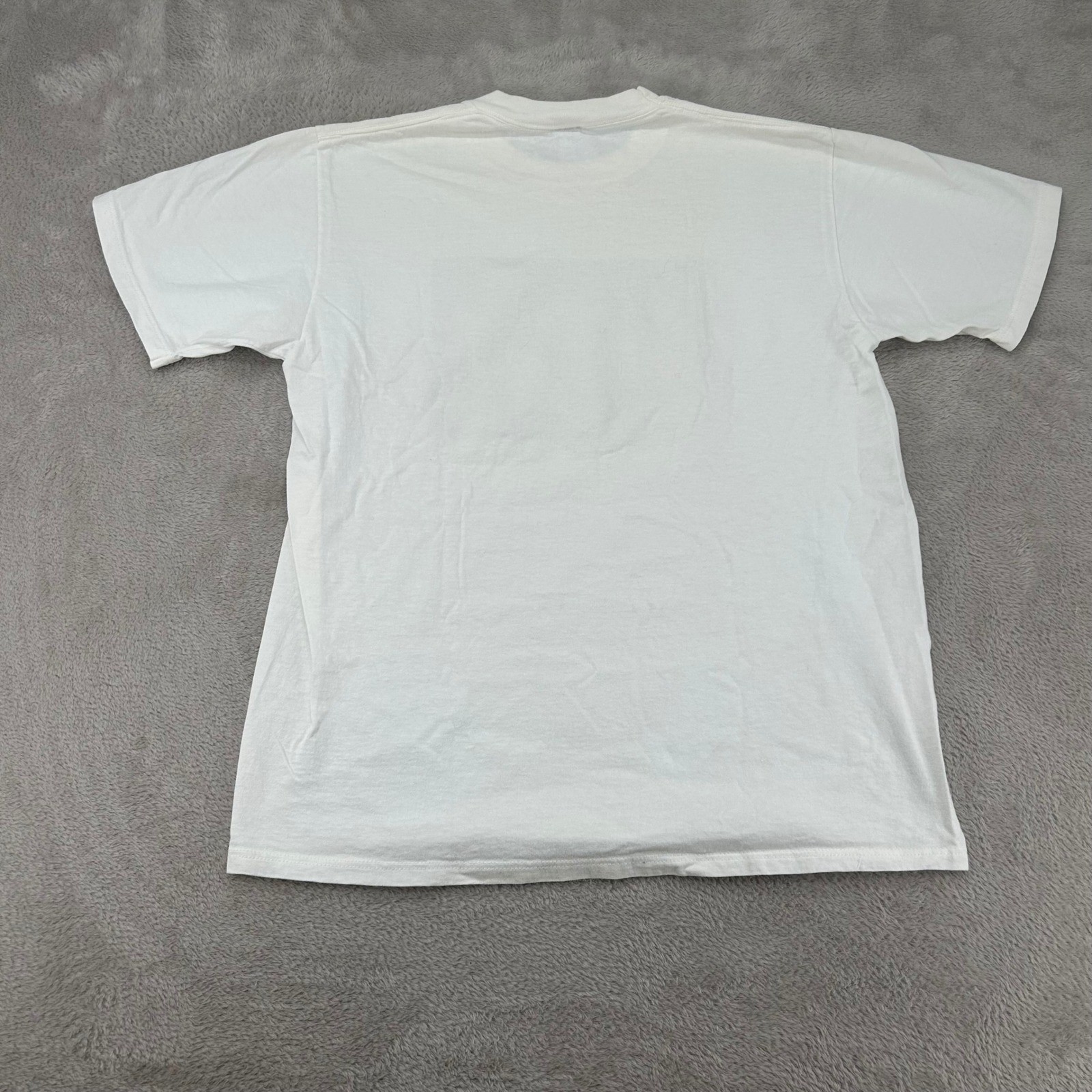Vintage 90s Jerzees Photographic Print Shirt Mens Large White Cotton USA gallery