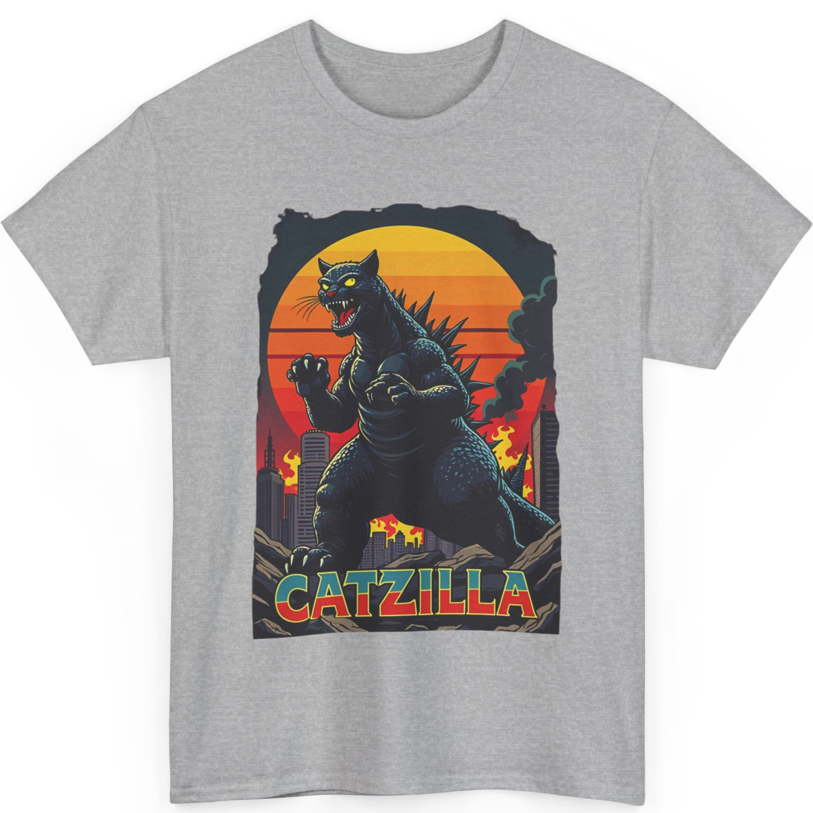 Catzilla Cat Japanese Art Funny Cat Gifts For Men Women Kid T-Shirt gallery