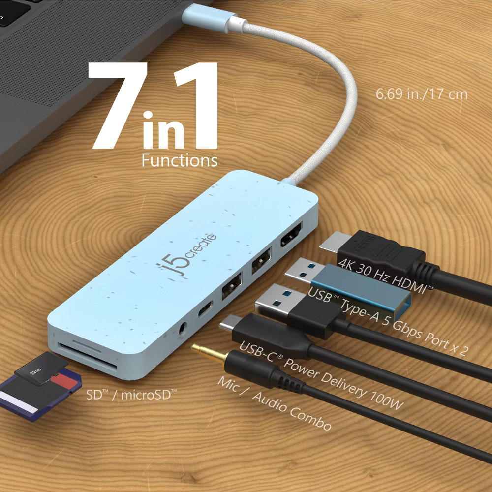 j5create USB-C Multi-Port Hub with Power Delivery