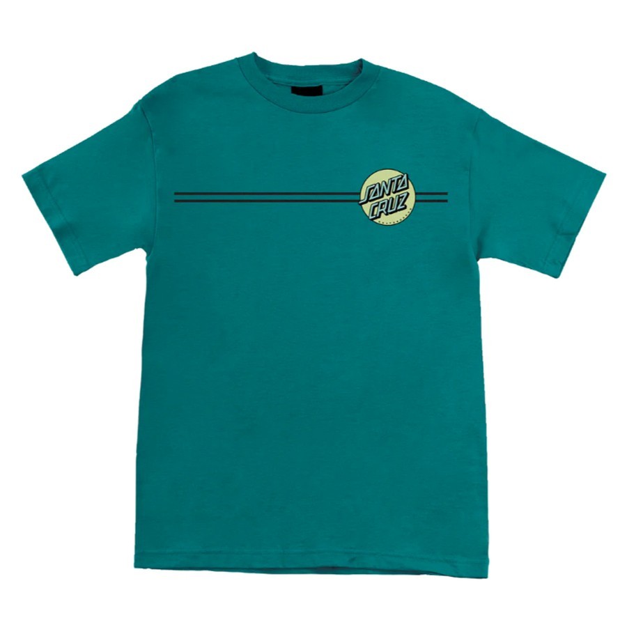 Santa Cruz OTHER DOT Skateboard T Shirt TEAL w/LIME Dot gallery