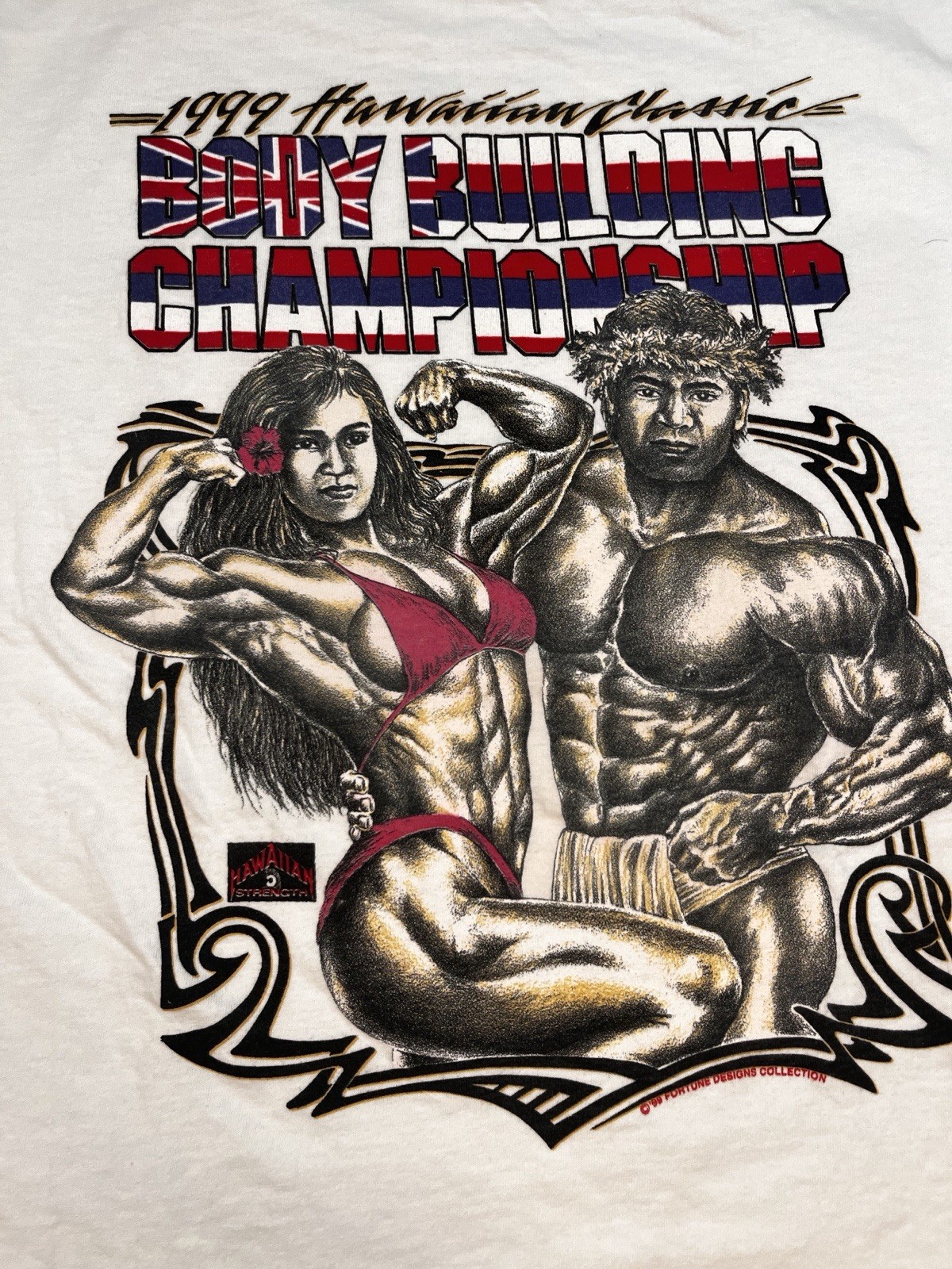 VTG 1999 90’s Hawaiian Strength Body Building Championship Hawai’i T Shirt Sz XL gallery