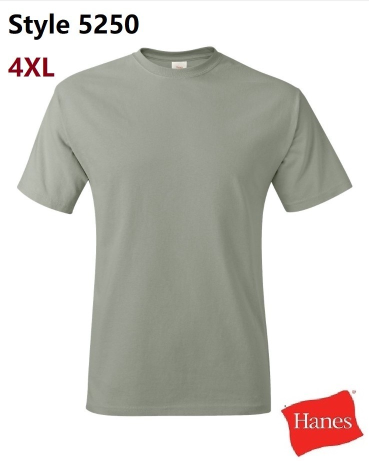Hanes 5250 4XL Authentic Short Sleeve Men’s Cotton T-Shirt Stonewashed Green