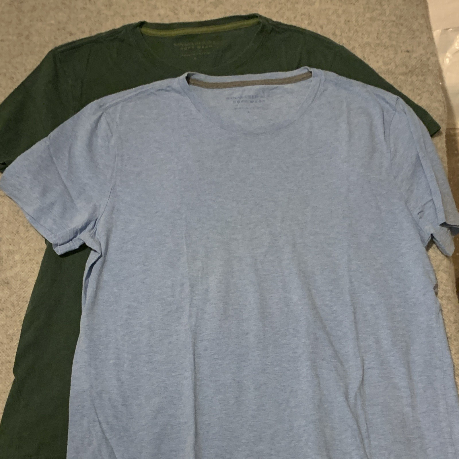 Banana Republic Soft Wash Mens Crew Neck Short Sleeve T-Shirt Lot 2 L Blue Green