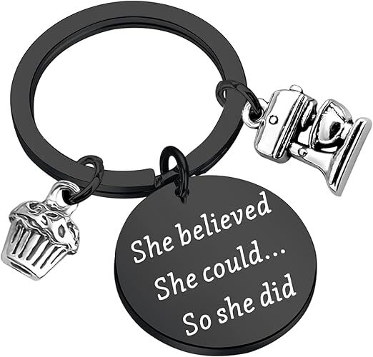 Baker Keychain Pastry Chef Graduation Gift Culinary Student Gift Baker Key black gallery