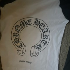 Chrome Hearts Raglan Long Sleeve Graphic Tee White/Black Cotton Jersey Men M