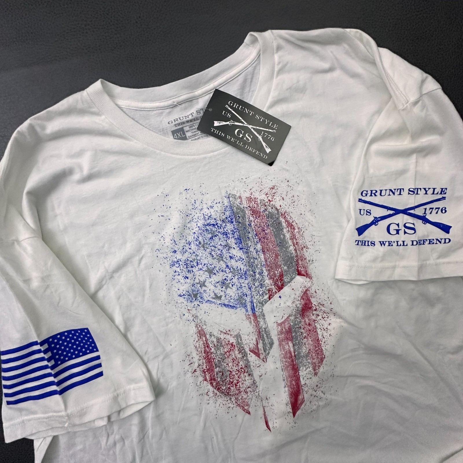 Grunt Style T Shirt Mens 4XL White American Spartan Military Patriotic Army NWT gallery