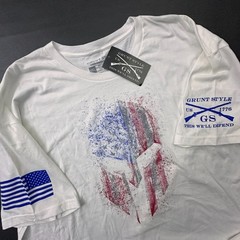 Grunt Style T Shirt Mens 4XL White American Spartan Military Patriotic Army NWT