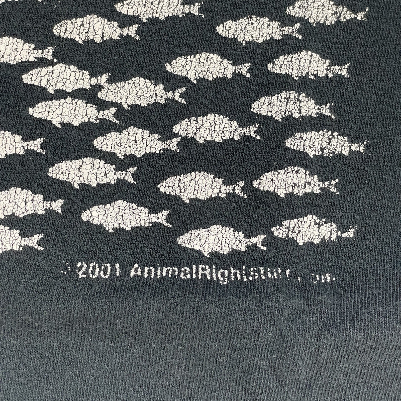 Vintage Y2K Vegan T Shirt Gilden Adult Size Small Black Animal Vegetable Graphic gallery