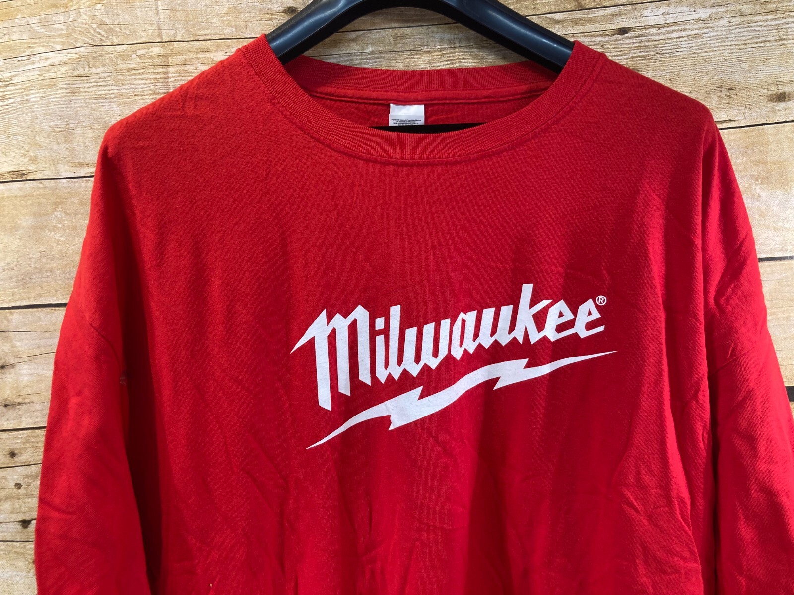 Milwaukee Tool T Shirt Tee Shirt Short Sleeve Red White Print Men's 3XL ⭐️NEW⭐️ gallery