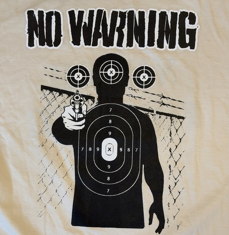 NO WARNING NEVER FORGET NEVER FORGIVE EURO SHIRT LARGE NATURAL HARDCORE FREE S/H