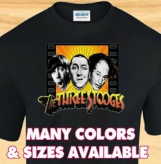 THE THREE STOOGES – Larry Fine, Curly, Moe Howard – CUSTOM T-SHIRT