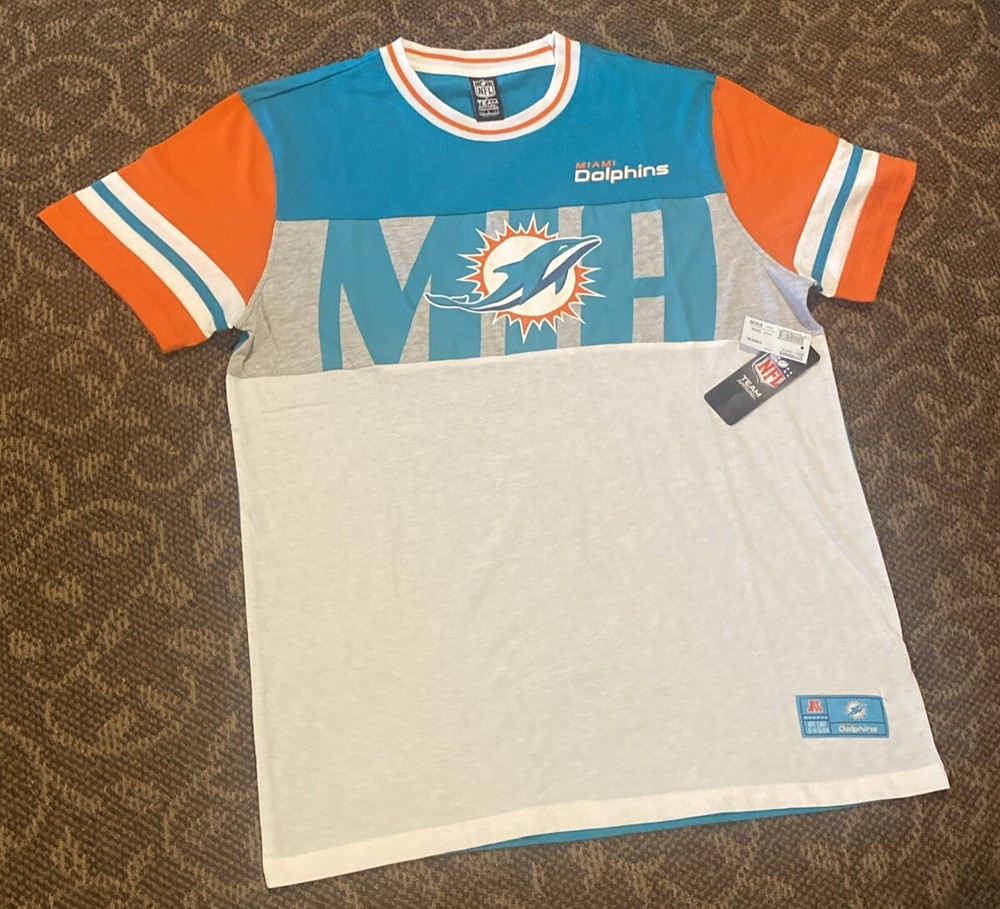 NWT NFL Men’s Miami Dolphins Team Apparel Multicolor Shirt Size Large