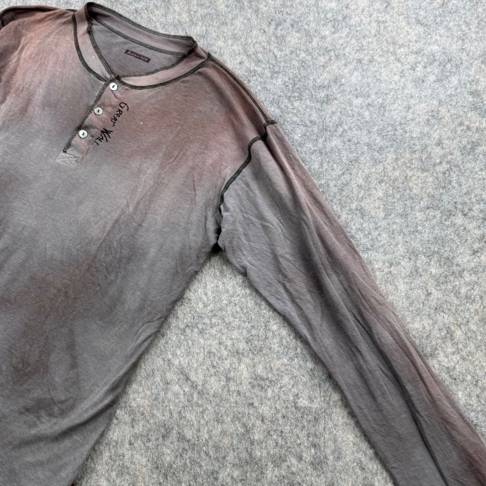 The Great China Wall Mens Henley Shirt Sz XXL Long Sleeve gallery