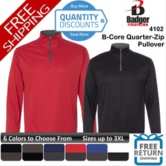 🔥 Badger Men B-core Quarter-zip Pullover Shirt Poly Sport Up To 3XL 4102