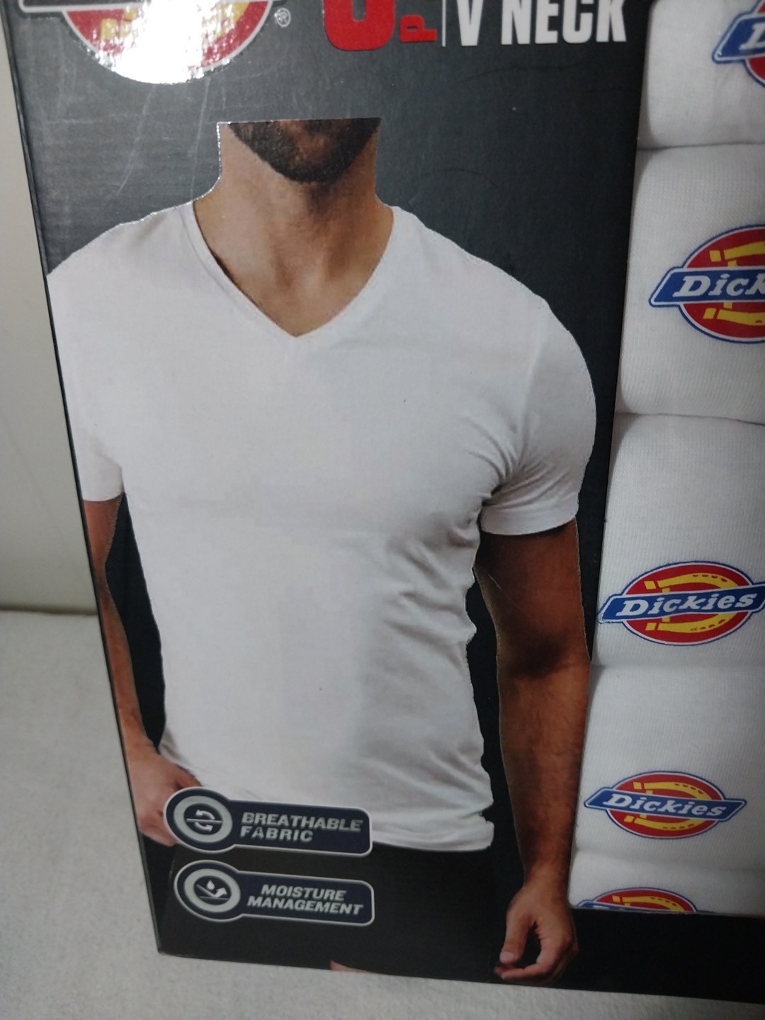 Dickies 5 Pack Undershirts Mens Small White V Neck Flex Fabric Breathable White gallery