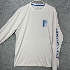 Vineyard Vines T-Shirt Mens Medium White Graphic VV 98 Sailing Performance NEW
