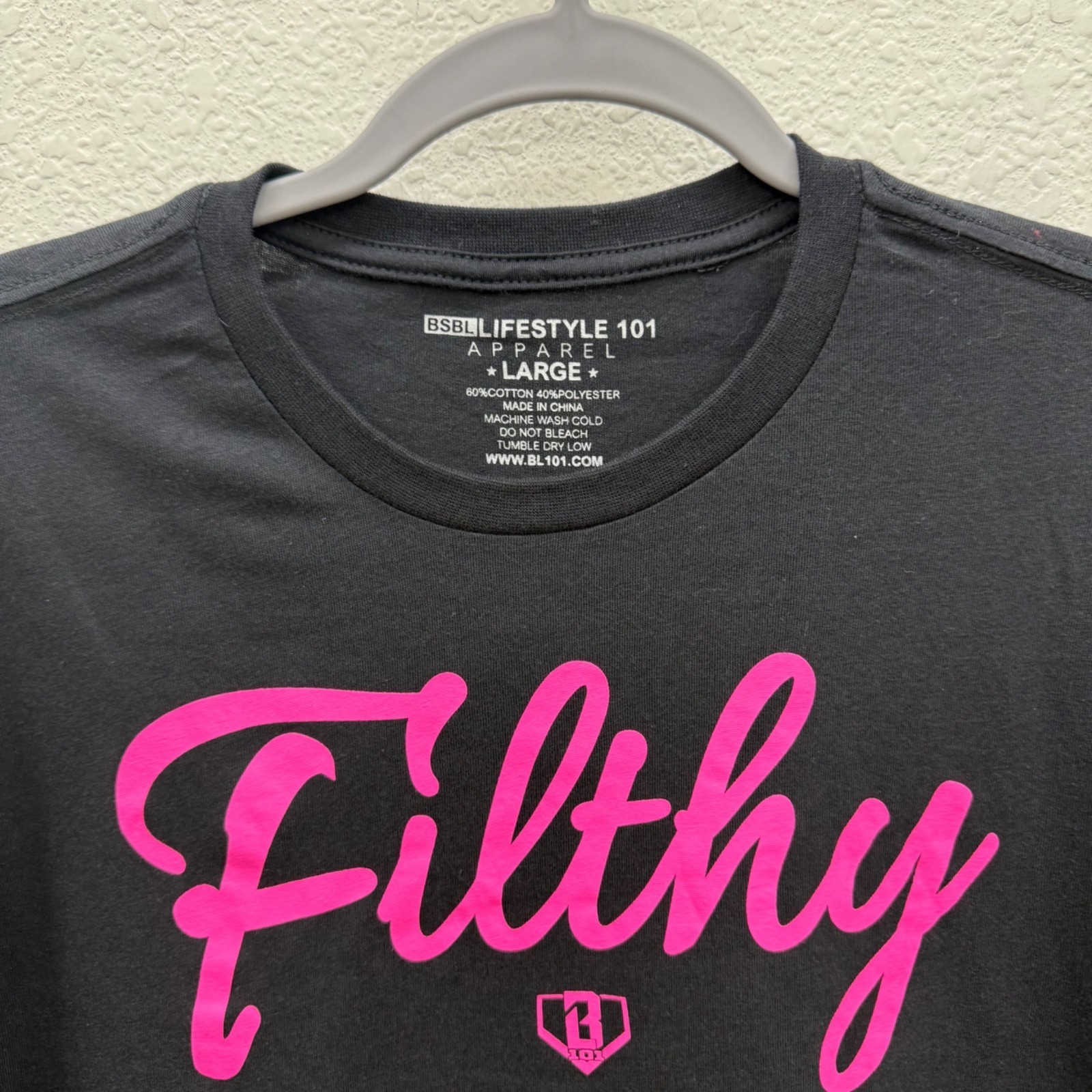 Baseball Lifestyle 101 Filthy Black Short Sleeve Graphic T Shirt Mens Large NEW gallery