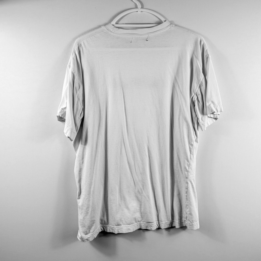 Naf Naf League T.2 Vintage Embroidered Spellout Logo White T-Shirt French 90s gallery