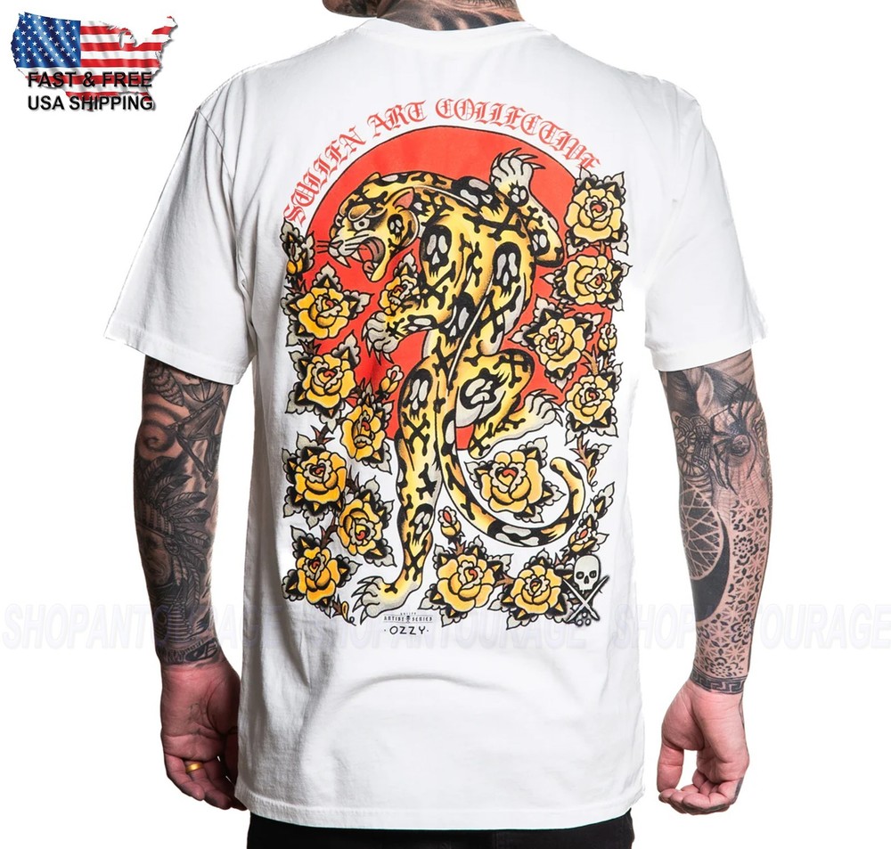 Sullen Art Collective Skull Leopard Premium SCM7976 Short Sleeve T-shirt For Men