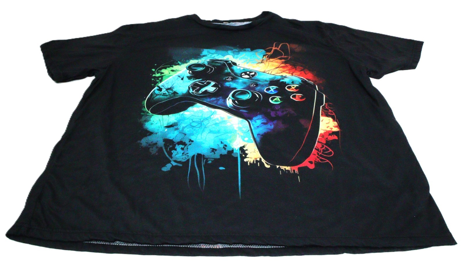 BF Vintage Men's 1XL Black Graphic T-Shirt Video Game Controller Print T0452 gallery
