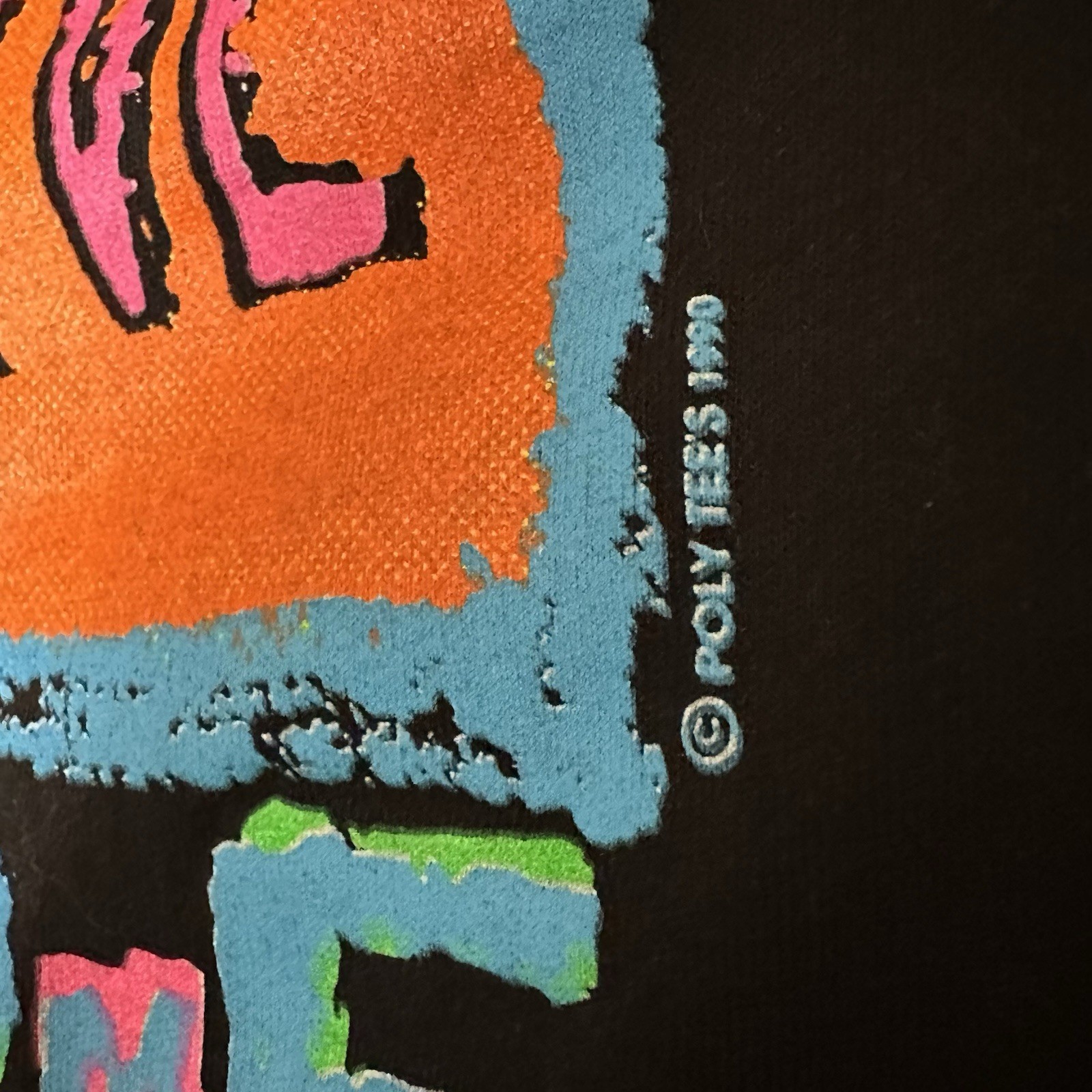 Vintage 90s Primitive Surf Team T Shirt Hawaii Neon Single Stitch Black Sz L gallery