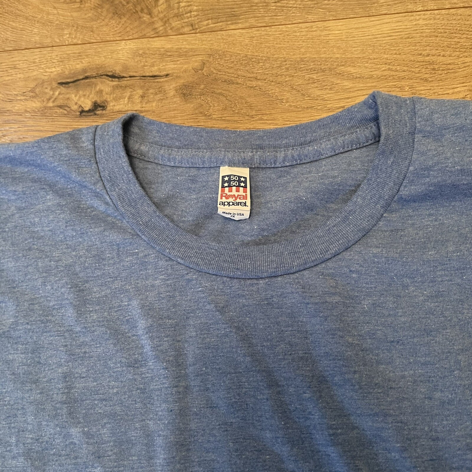 Royal Apparel T-Shirt Unisex 2X Sea Blue 50/50 Blend Tee Made in USA Classic Fit gallery
