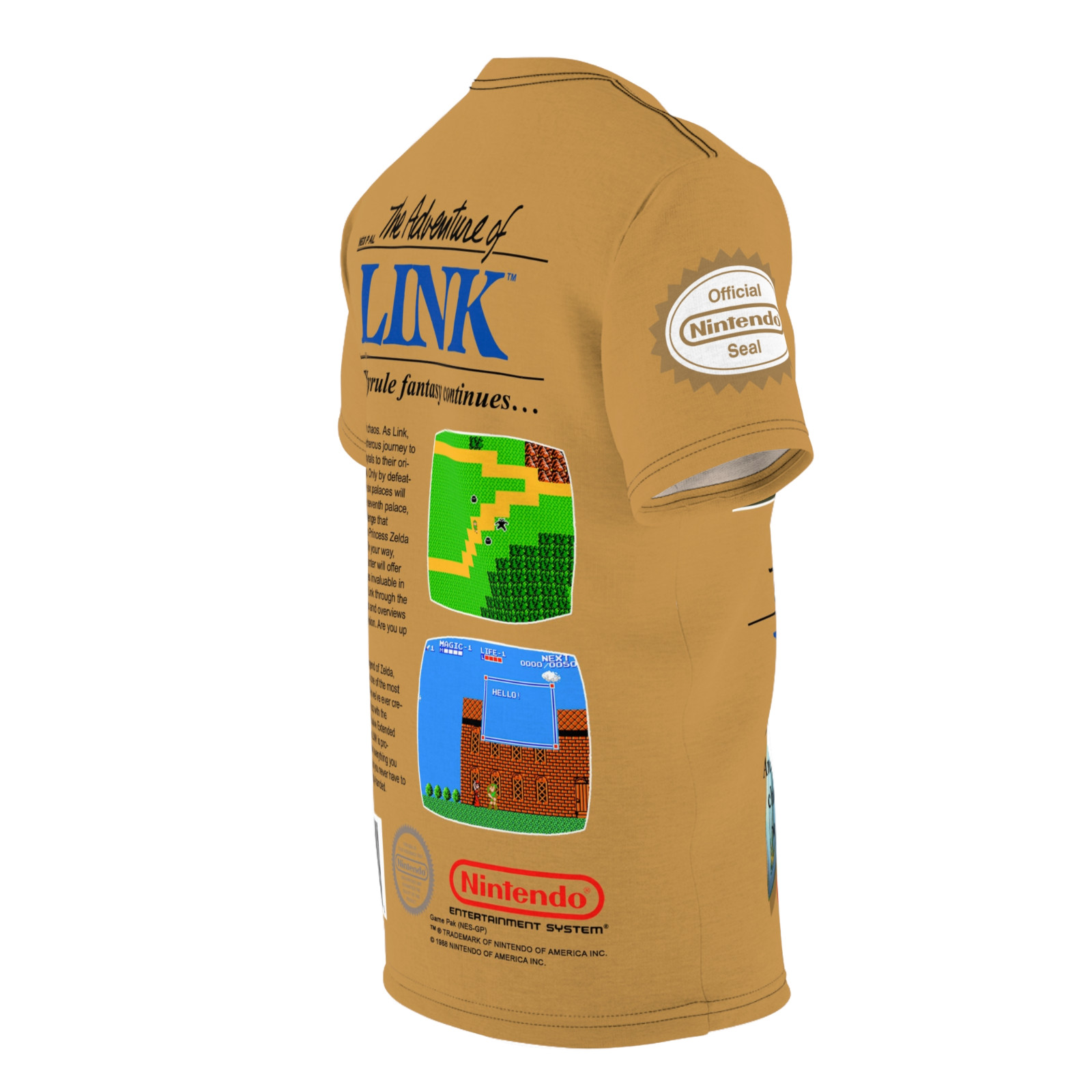 Zelda II: The Adventure of Link 1998 NES Retro Nintendo Video Game Cover T-Shirt gallery