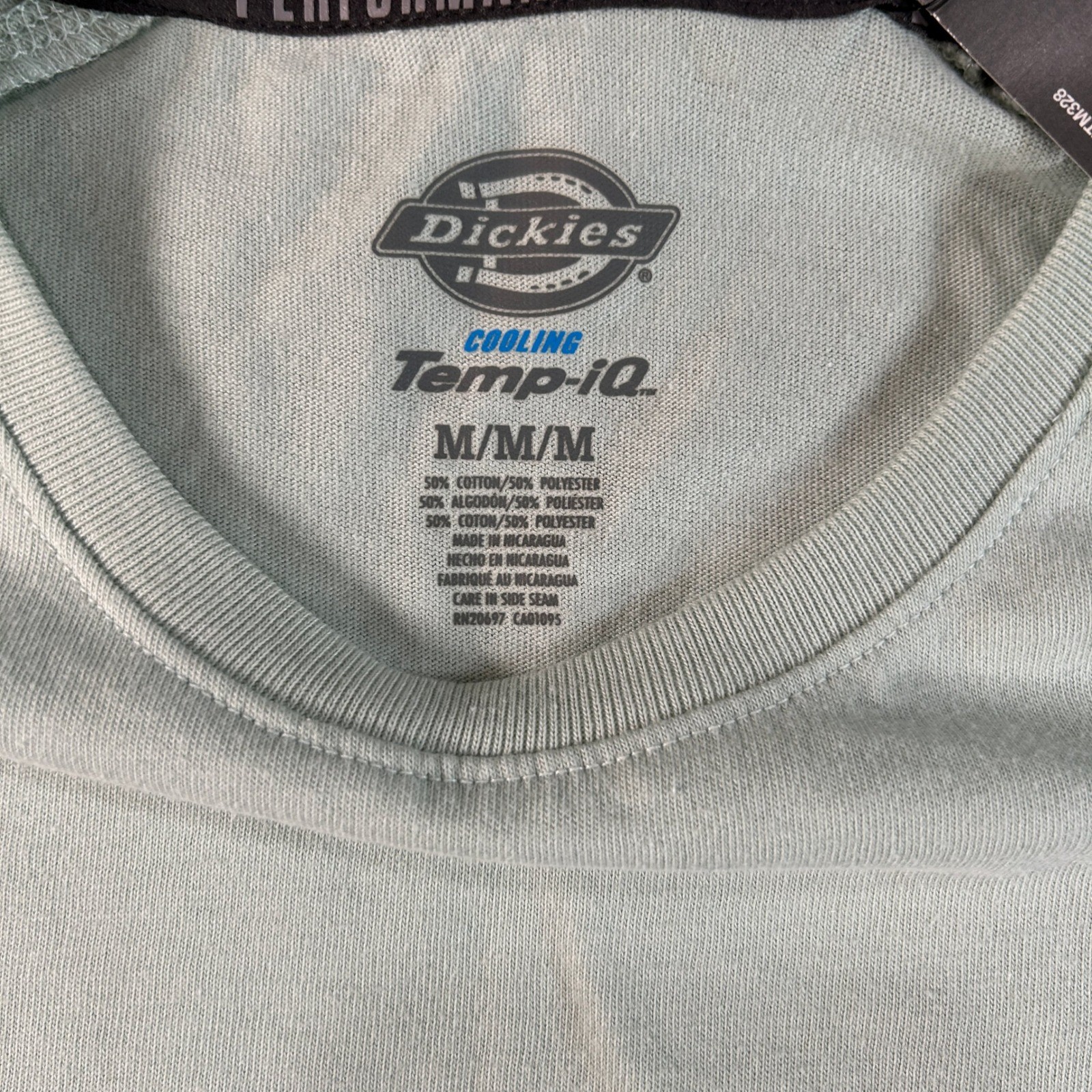 Dickies Cooling Temp IQ Performance T Shirt Mens Medium M Light Blue Pocket New gallery