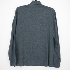 Roundtree & Yorke Men’s Long-Sleeve Shirt L Navy Seamless Neck 100% Cotton NWT