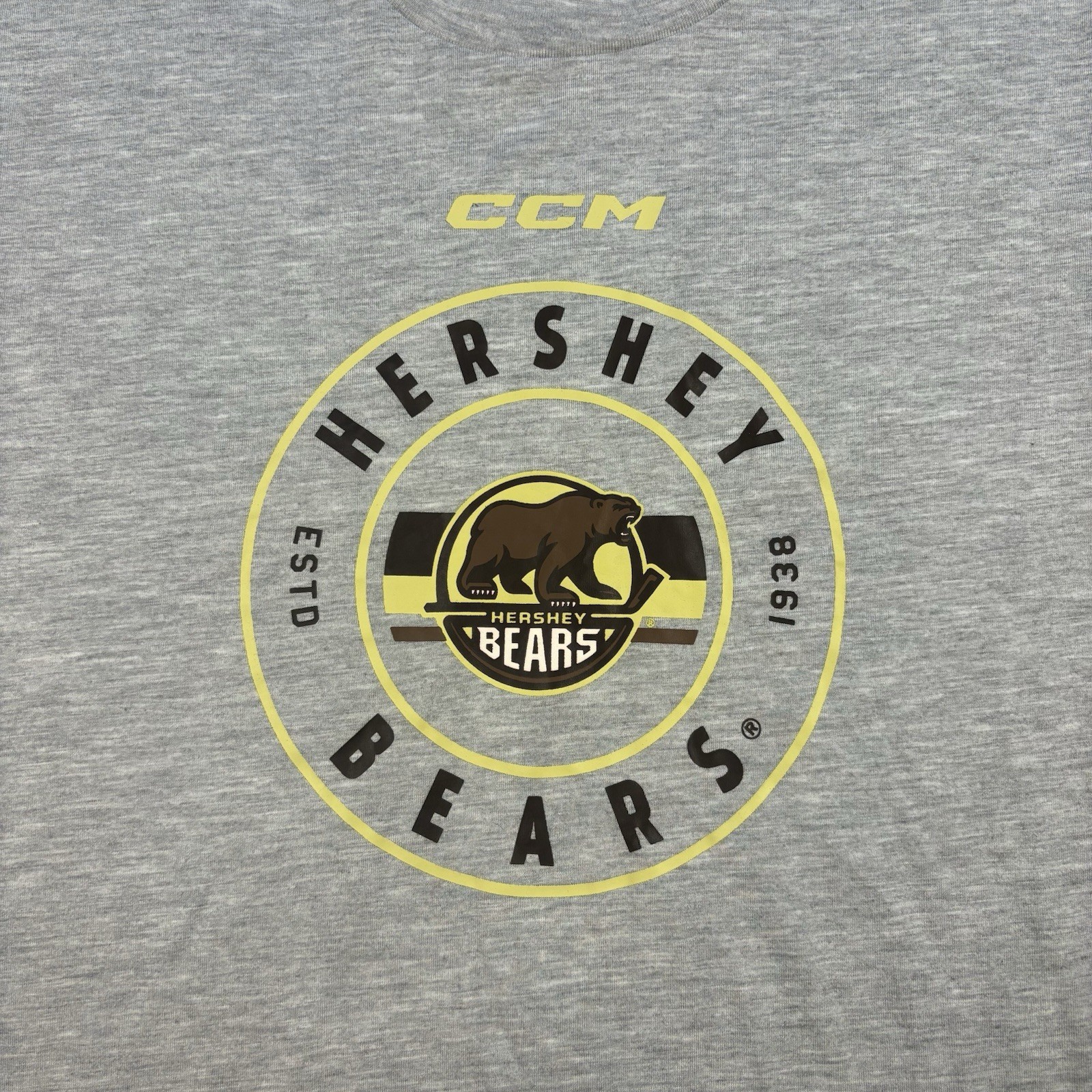 CCM Hershey Bears ESTD 1938 Men’s Gray Heathers T-Shirt Size M Hockey AHL NWOT gallery