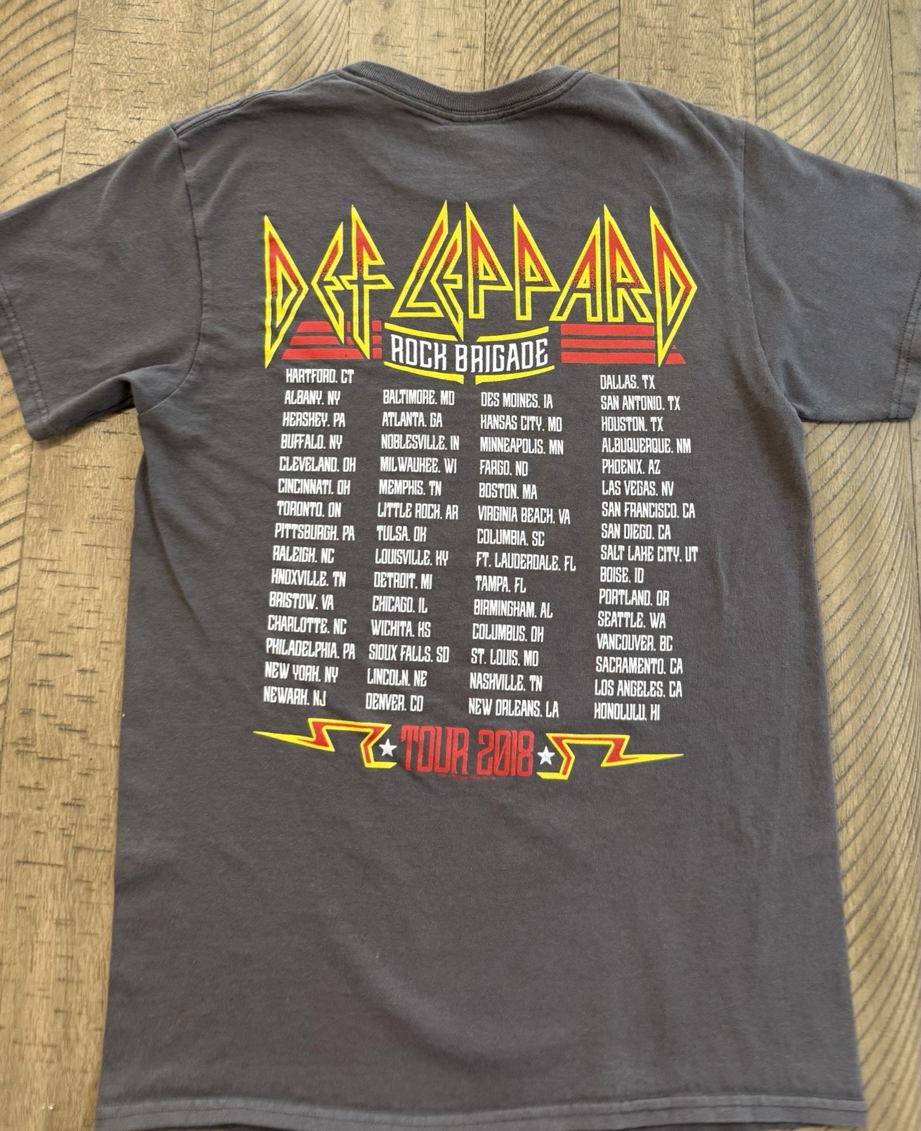 Delta Pro Weight Def Leppard Rock Brigade Tour 2018 Gray Graphic Tee S gallery