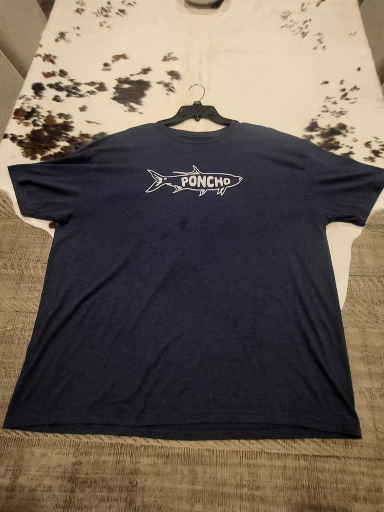 Poncho Silver King Outdoors Graphic T-Shirt 2XL Steel Blue Sort Sleeve