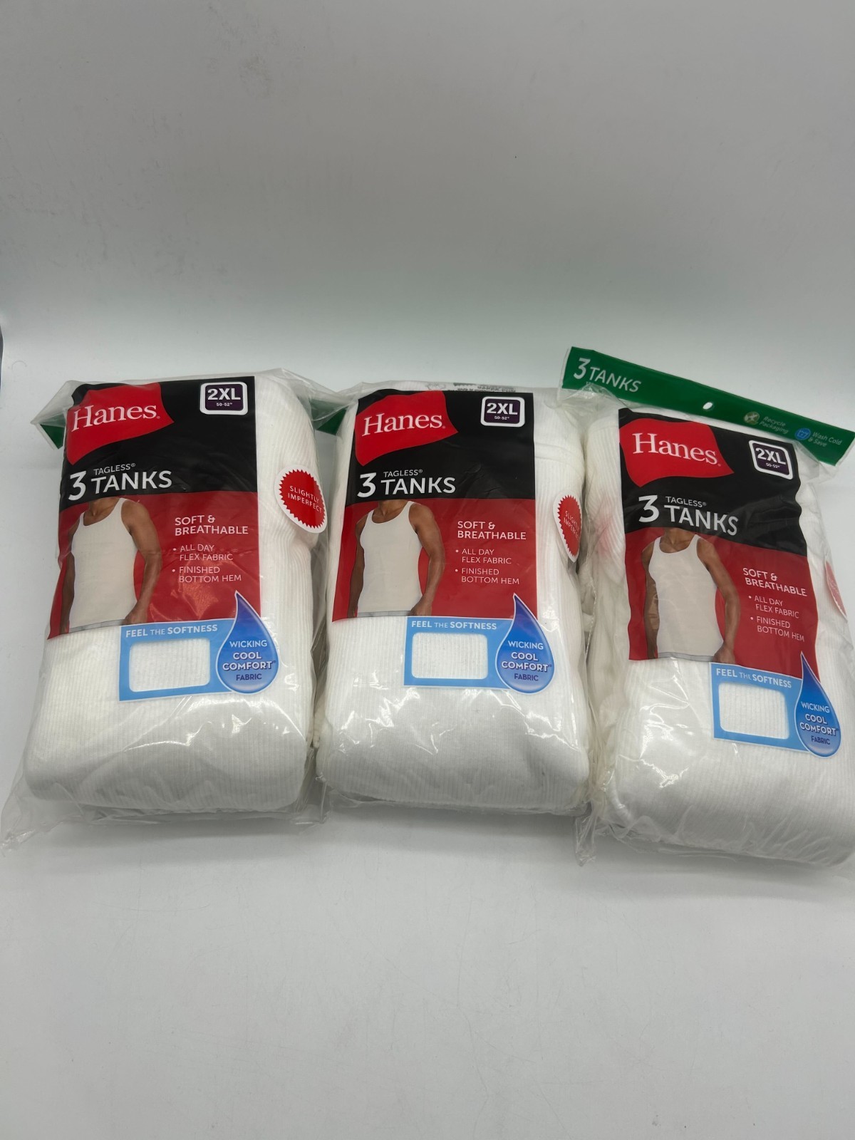 Hanes Men’s 2X-Large Tagless Tank Tops – 9 Pack (3x 3-Pack) Factory Imperfect gallery