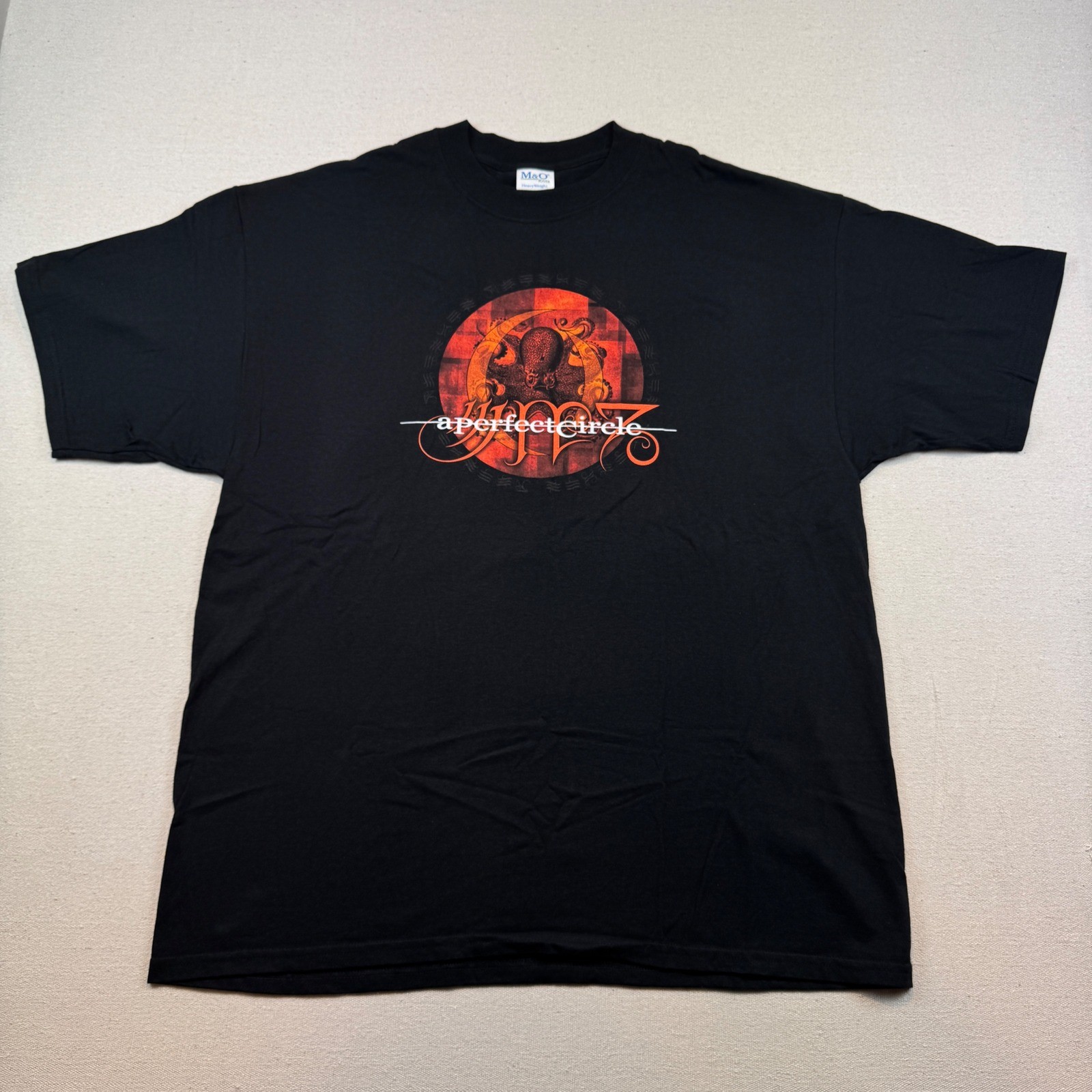 A Perfect Circle Octopus Logo Black Heavyweight Band T-Shirt Mens XXL M&O Knits gallery