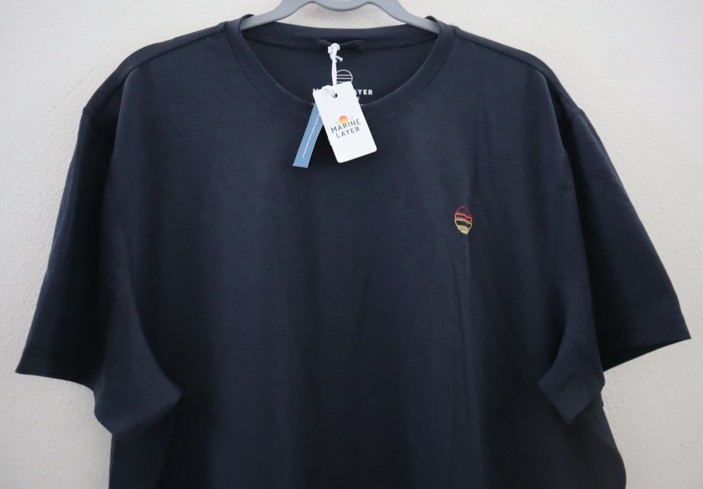 Marine Layer 14965 Men's Sz L/XL Sky Captain Blue Air Crew Tee Shirt gallery