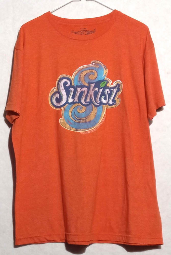 Sunkist Logo Tee Savvy Vintage Inspired Orange Graphic T-Shirt Cotton Blend XL
