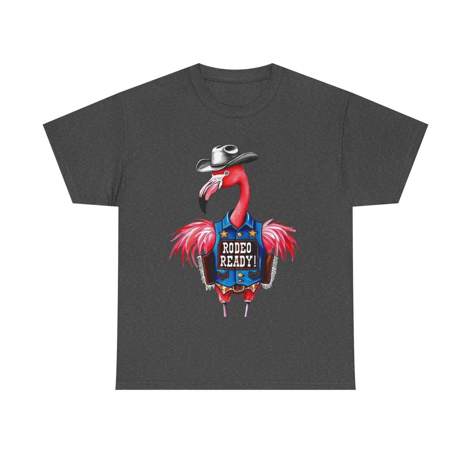 Flamingo Rodeo Ready! Western Cowboy Graphic tshirt Gildan Choose Color & Size gallery